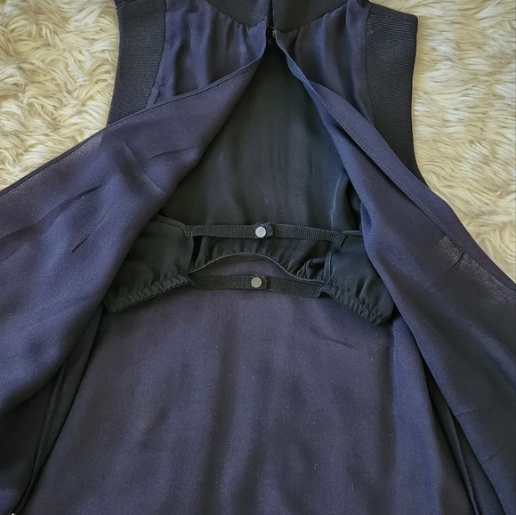 A.L.C. Navy blue Sheer Open Back Top - Picture 7 of 12